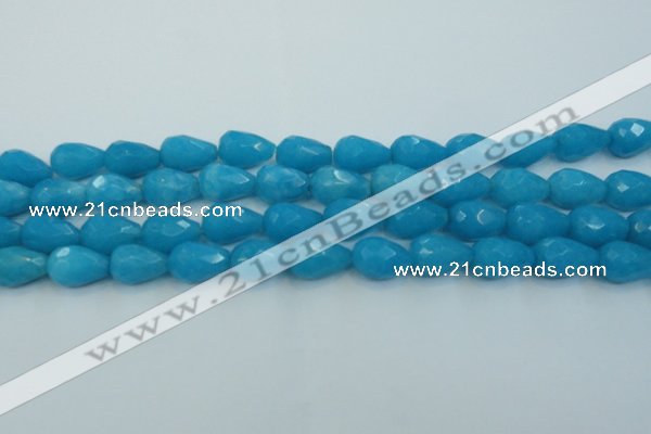 CCN3009 15.5 inches 10*15mm faceted teardrop candy jade beads