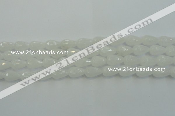 CCN3016 15.5 inches 10*15mm faceted teardrop candy jade beads