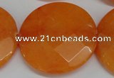 CCN302 15.5 inches 35mm faceted coin candy jade beads wholesale