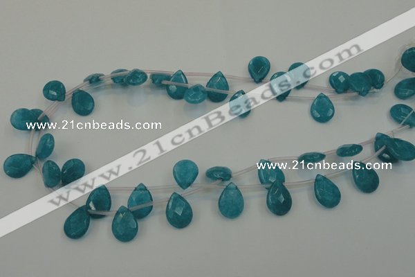 CCN3022 15.5 inches 10*14mm briolette candy jade beads wholesale