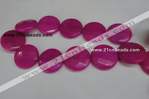 CCN304 15.5 inches 35mm faceted coin candy jade beads wholesale