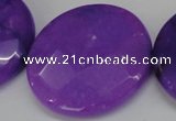 CCN306 15.5 inches 35mm faceted coin candy jade beads wholesale