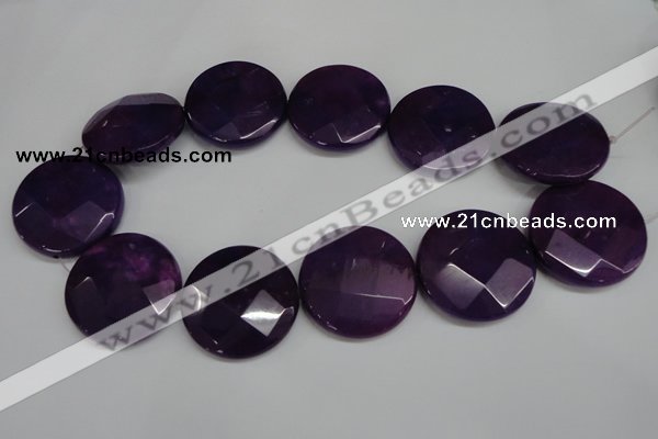 CCN307 15.5 inches 35mm faceted coin candy jade beads wholesale