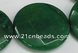 CCN309 15.5 inches 35mm faceted coin candy jade beads wholesale