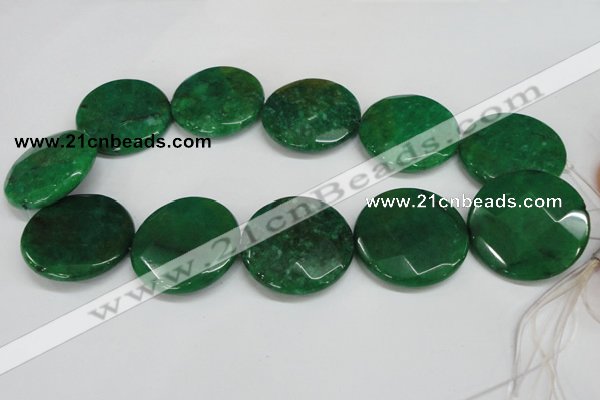 CCN309 15.5 inches 35mm faceted coin candy jade beads wholesale