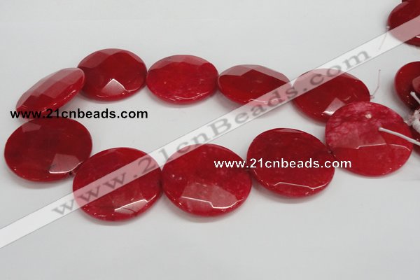 CCN317 15.5 inches 40mm faceted coin candy jade beads wholesale