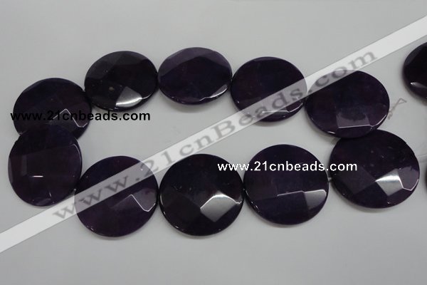 CCN320 15.5 inches 40mm faceted coin candy jade beads wholesale