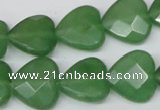 CCN346 15.5 inches 15*15mm faceted heart candy jade beads wholesale