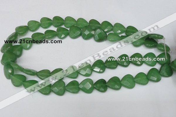 CCN346 15.5 inches 15*15mm faceted heart candy jade beads wholesale