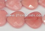 CCN356 15.5 inches 20*20mm faceted heart candy jade beads wholesale