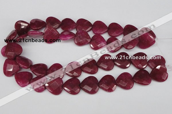 CCN359 15.5 inches 20*20mm faceted heart candy jade beads wholesale