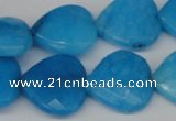 CCN361 15.5 inches 20*20mm faceted heart candy jade beads wholesale