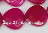 CCN373 15.5 inches 25*25mm faceted heart candy jade beads wholesale