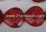 CCN375 15.5 inches 25*25mm faceted heart candy jade beads wholesale