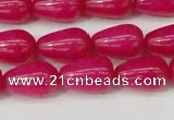 CCN3752 15.5 inches 8*12mm teardrop candy jade beads wholesale