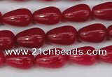 CCN3753 15.5 inches 8*12mm teardrop candy jade beads wholesale