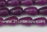 CCN3755 15.5 inches 8*12mm teardrop candy jade beads wholesale