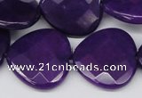 CCN376 15.5 inches 25*25mm faceted heart candy jade beads wholesale