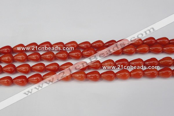 CCN3762 15.5 inches 10*14mm teardrop candy jade beads wholesale