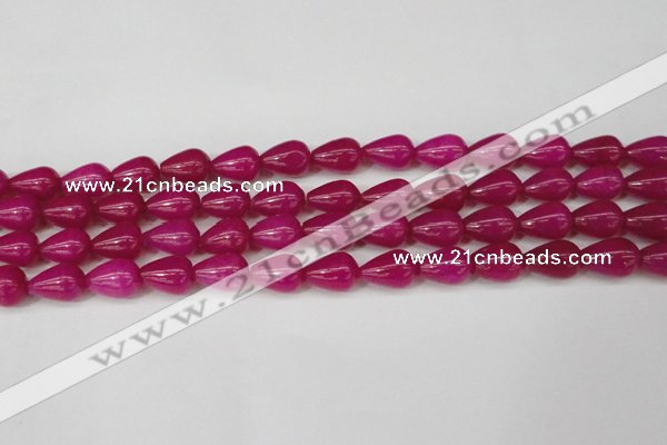 CCN3766 15.5 inches 10*14mm teardrop candy jade beads wholesale