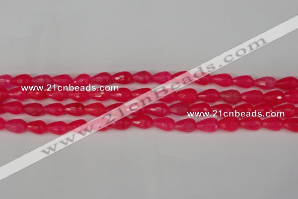 CCN3777 15.5 inches 8*12mm faceted teardrop candy jade beads