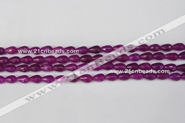 CCN3779 15.5 inches 8*12mm faceted teardrop candy jade beads