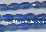 CCN3782 15.5 inches 8*12mm faceted teardrop candy jade beads