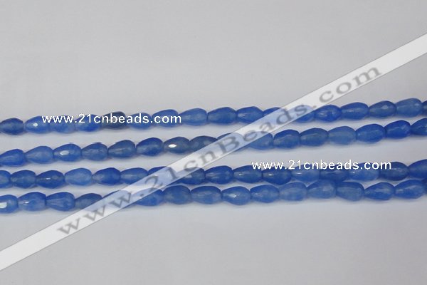 CCN3782 15.5 inches 8*12mm faceted teardrop candy jade beads