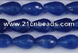 CCN3783 15.5 inches 8*12mm faceted teardrop candy jade beads