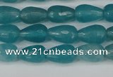 CCN3785 15.5 inches 8*12mm faceted teardrop candy jade beads