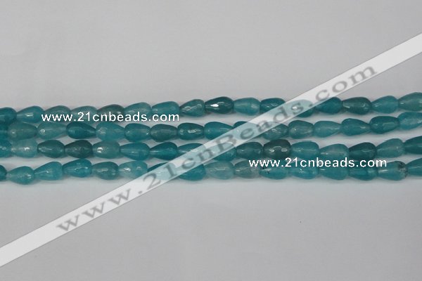 CCN3785 15.5 inches 8*12mm faceted teardrop candy jade beads