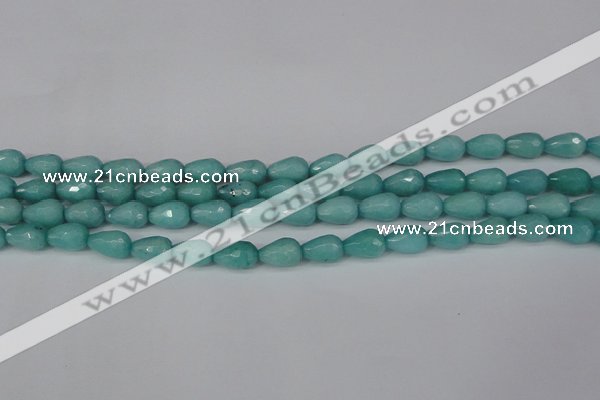 CCN3786 15.5 inches 8*12mm faceted teardrop candy jade beads