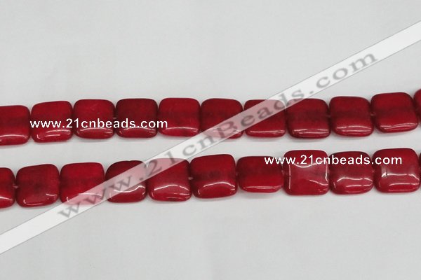 CCN3804 15.5 inches 20*20mm square candy jade beads wholesale