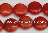 CCN3817 15.5 inches 14mm flat round candy jade beads wholesale