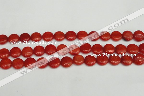 CCN3817 15.5 inches 14mm flat round candy jade beads wholesale