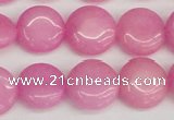 CCN3818 15.5 inches 14mm flat round candy jade beads wholesale