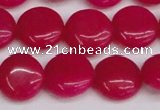 CCN3819 15.5 inches 14mm flat round candy jade beads wholesale