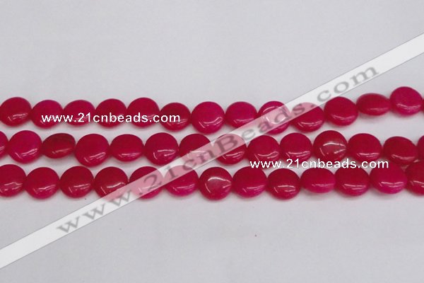 CCN3819 15.5 inches 14mm flat round candy jade beads wholesale