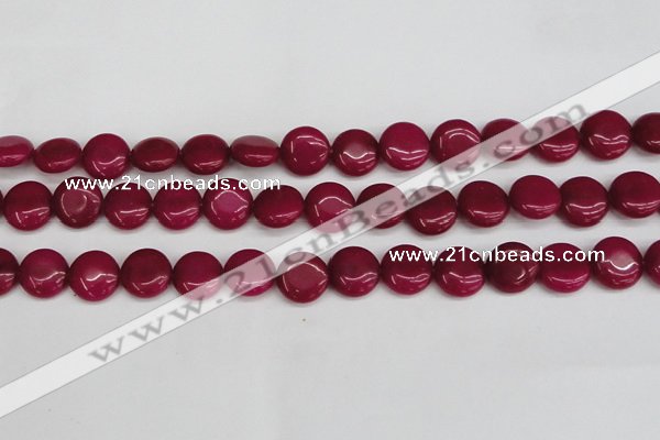 CCN3821 15.5 inches 14mm flat round candy jade beads wholesale