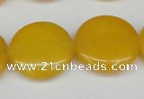 CCN3830 15.5 inches 20mm flat round candy jade beads wholesale