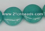 CCN3831 15.5 inches 20mm flat round candy jade beads wholesale