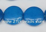 CCN3832 15.5 inches 20mm flat round candy jade beads wholesale