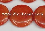 CCN3841 15.5 inches 30mm flat round candy jade beads wholesale