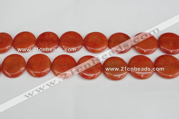 CCN3841 15.5 inches 30mm flat round candy jade beads wholesale