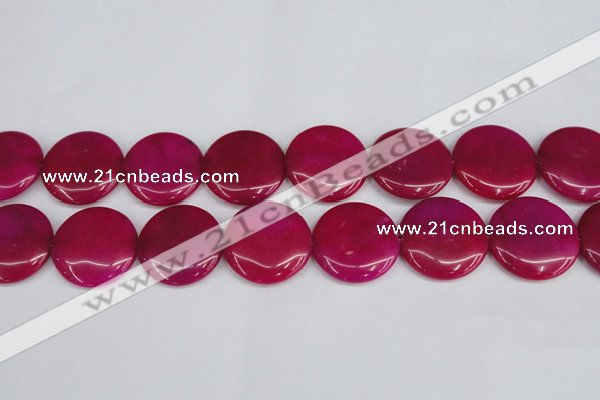 CCN3842 15.5 inches 30mm flat round candy jade beads wholesale