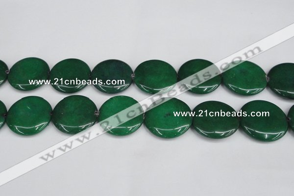 CCN3846 15.5 inches 30mm flat round candy jade beads wholesale