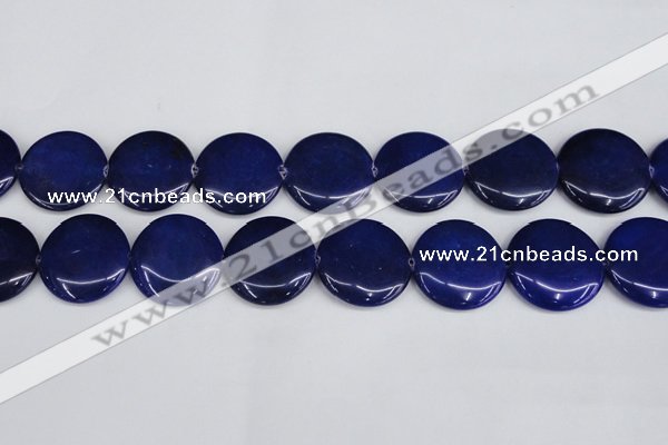 CCN3847 15.5 inches 30mm flat round candy jade beads wholesale