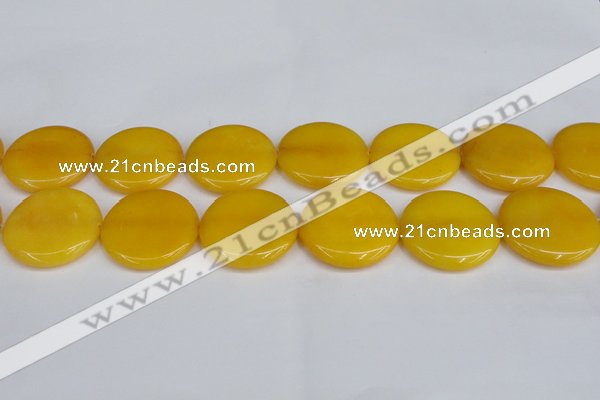 CCN3850 15.5 inches 35mm flat round candy jade beads wholesale