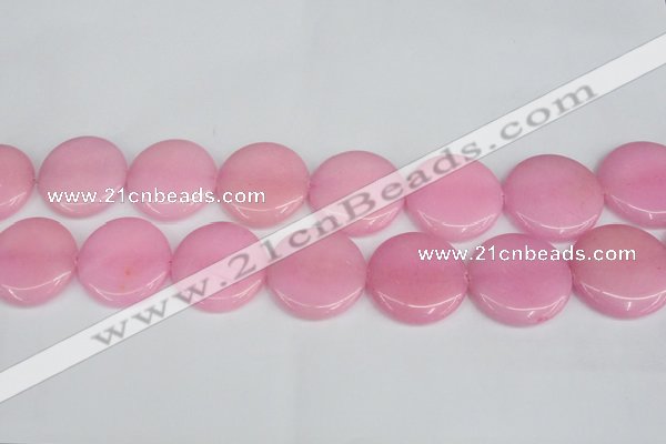 CCN3851 15.5 inches 35mm flat round candy jade beads wholesale