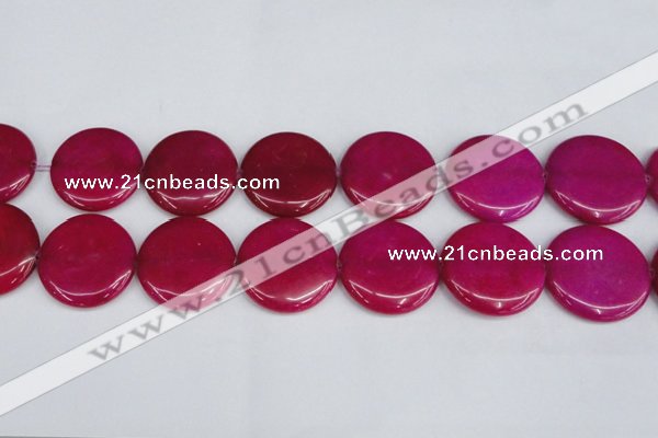 CCN3852 15.5 inches 35mm flat round candy jade beads wholesale